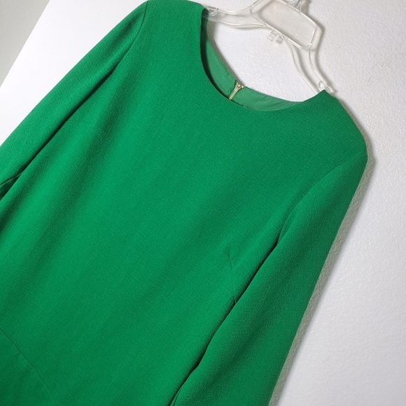 Jade Melody Tam Women's Green Crepe A-Line Flounce Hem Shift Dress - Picture 2 of 13